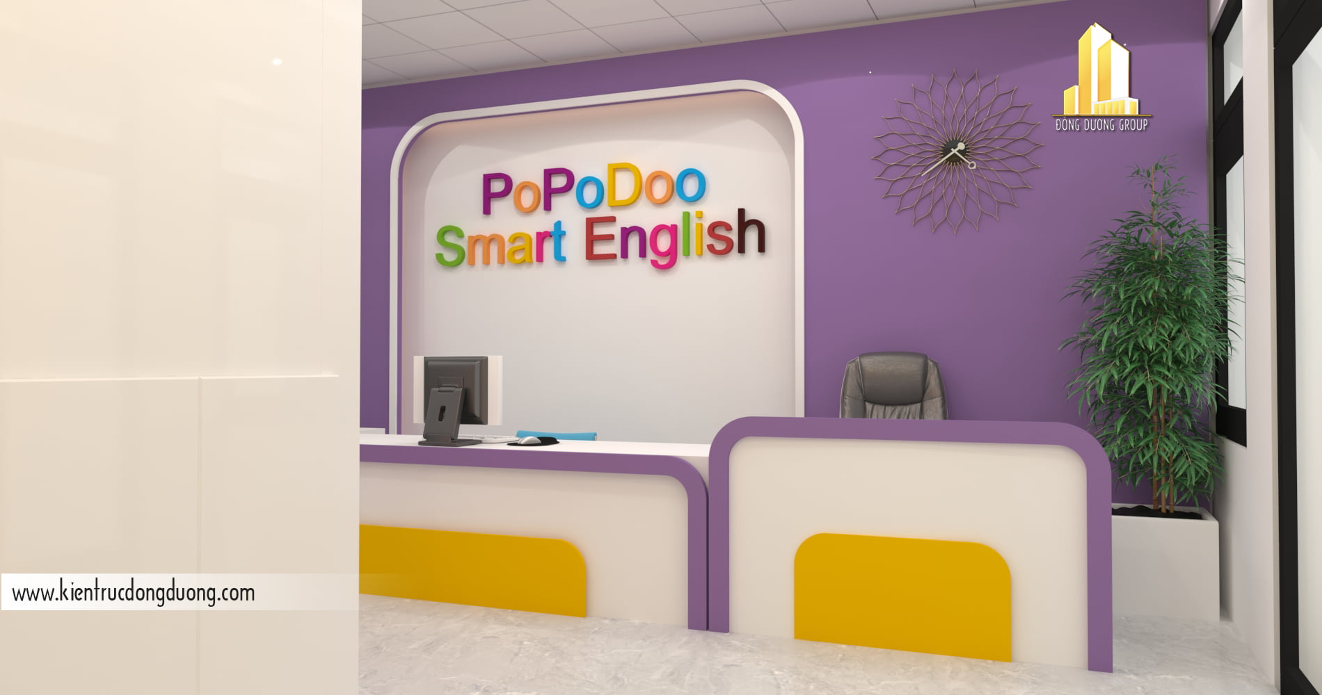 Thiết kế nội thất trung tâm Tiếng Anh Popodoo Đô Nghĩa - NT2305 -ảnh 1