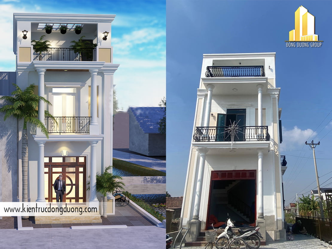 mẫu nhà phố mặt tiền 4m - Anh DD