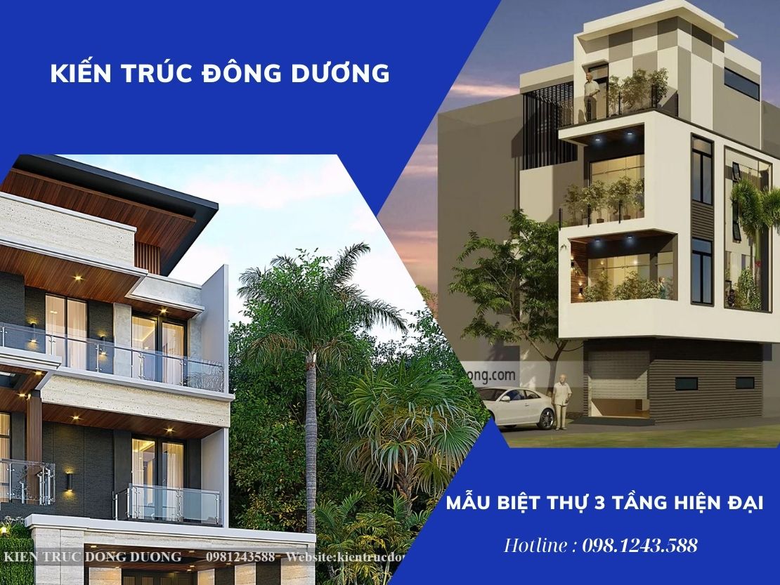 Mẫu biệt thự 3 tầng hiện đại