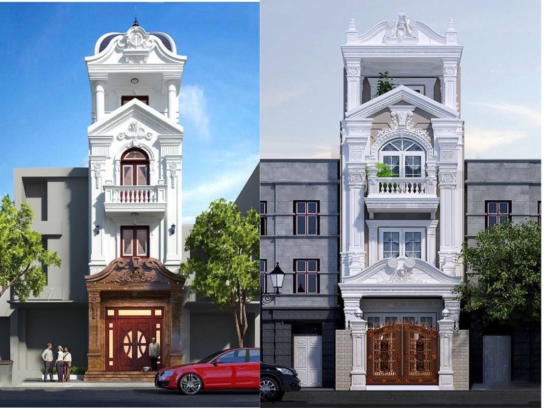Mẫu nhà phố 4 tầng tân cổ điển