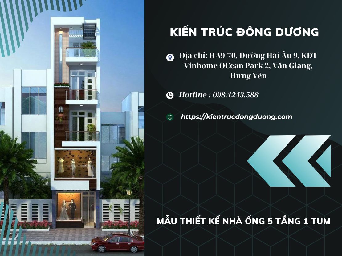 Mẫu thiết kế nhà ống 5 tầng 1 tum