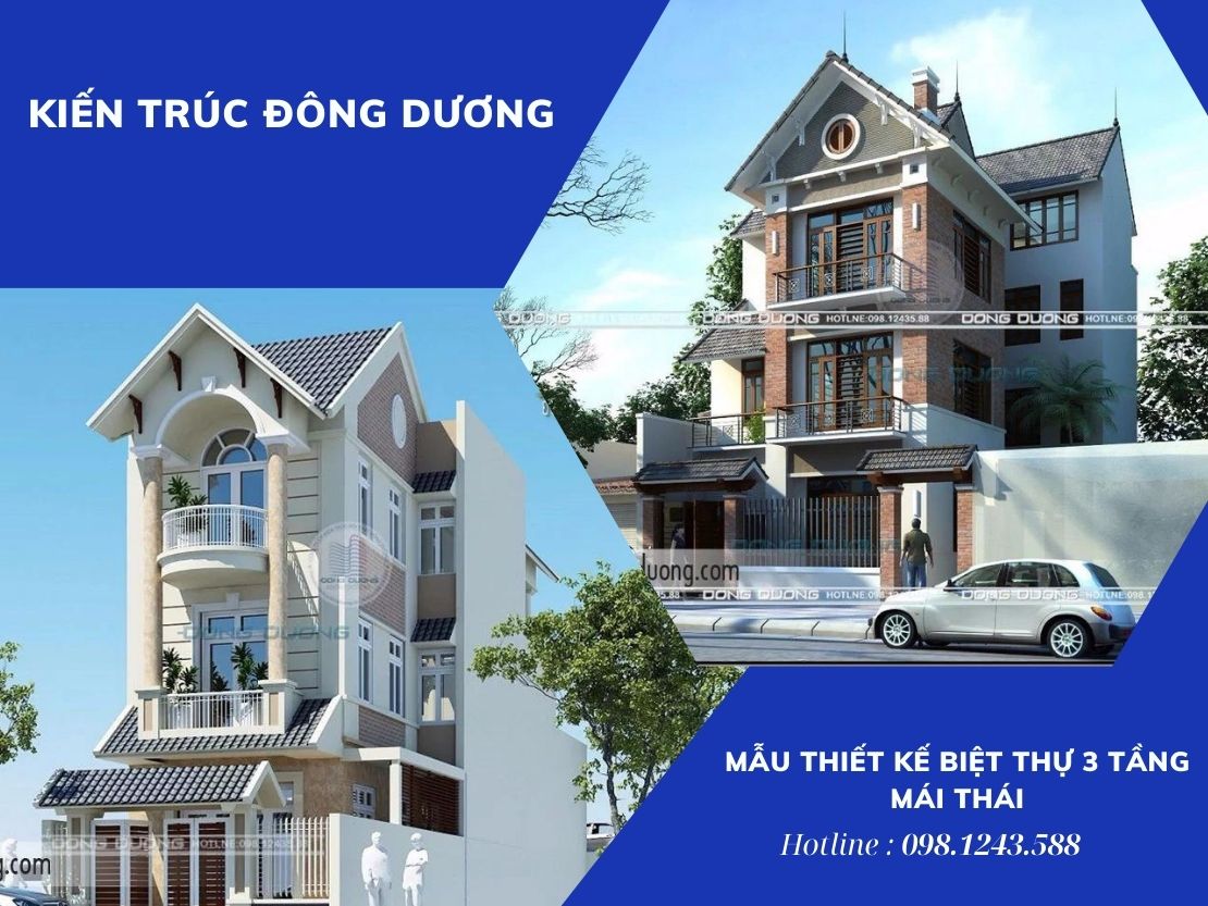 Thiết kế biệt thự 3 tầng Mái Thái