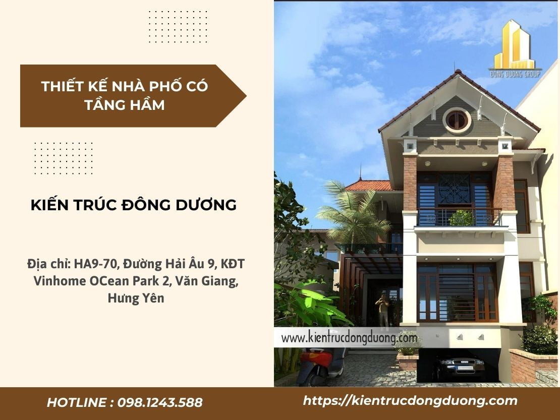Thiết kế nhà phố có tầng hầm