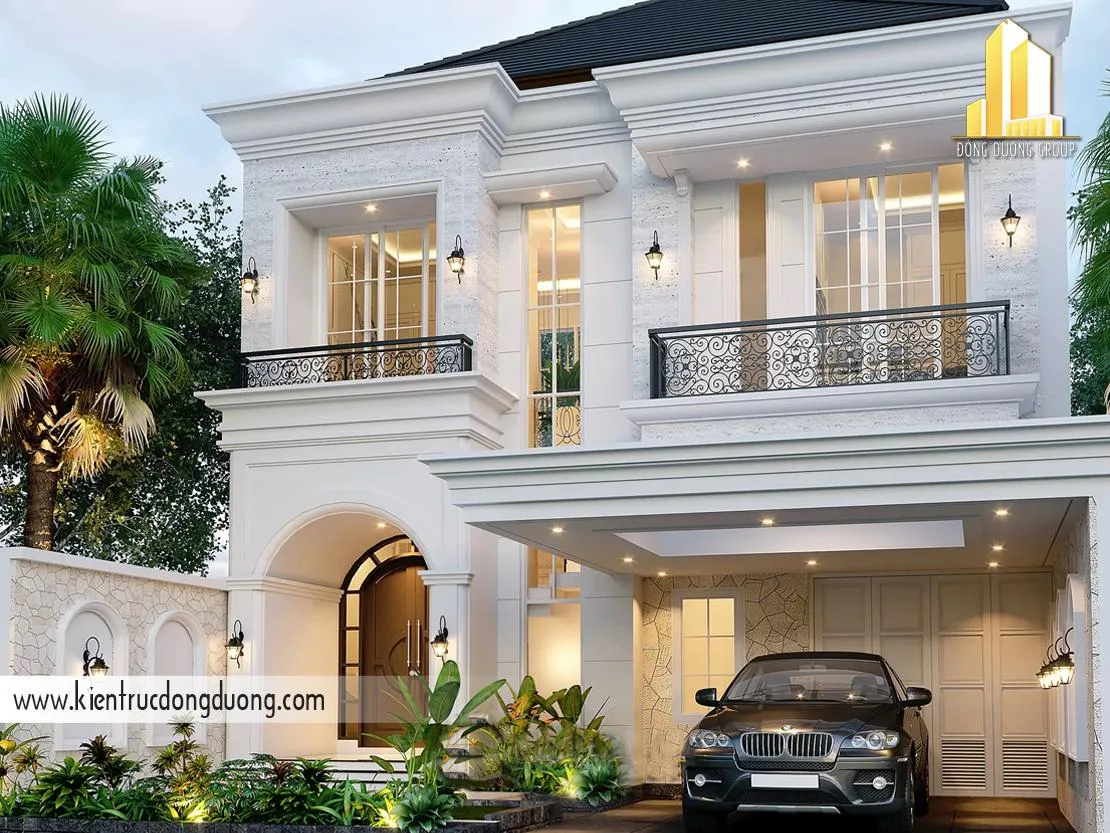1.Thiết kế biệt thự phố tân cổ điển tại Hà Nội - BT2424