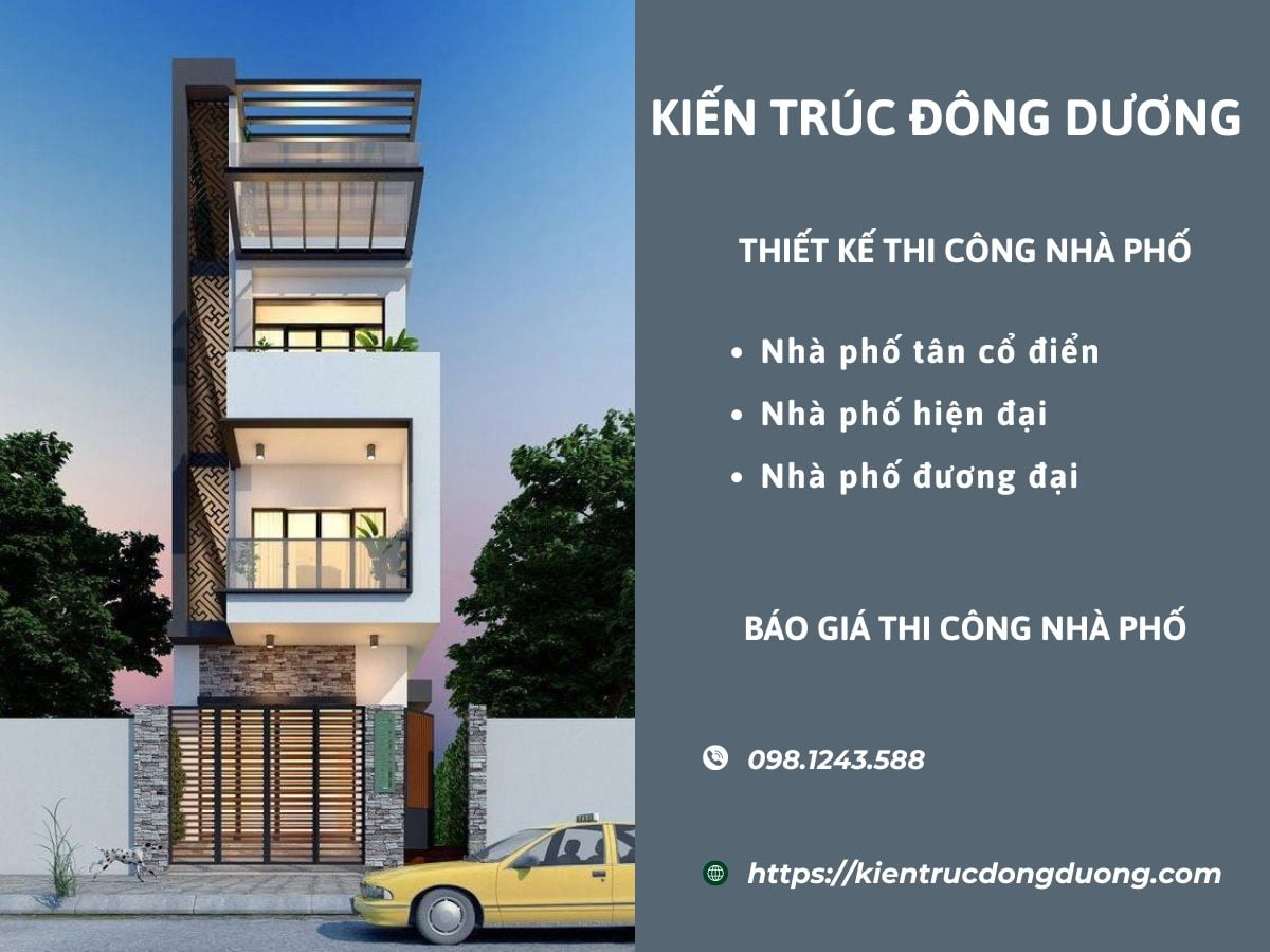 Báo giá thi công nhà phố -kientrucdongduong.com