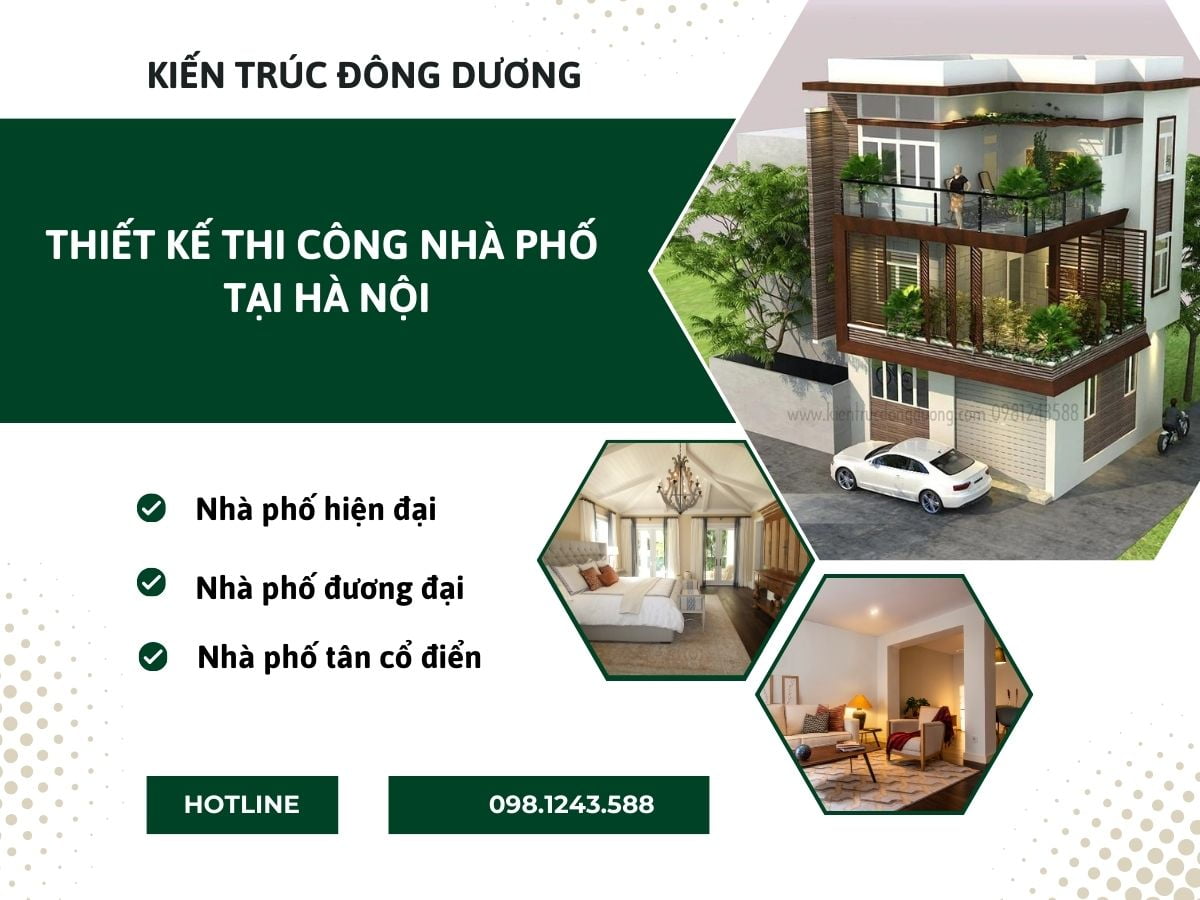 Thiết kế thi công nhà phố tại Hà Nội - kientrucdongduong.com