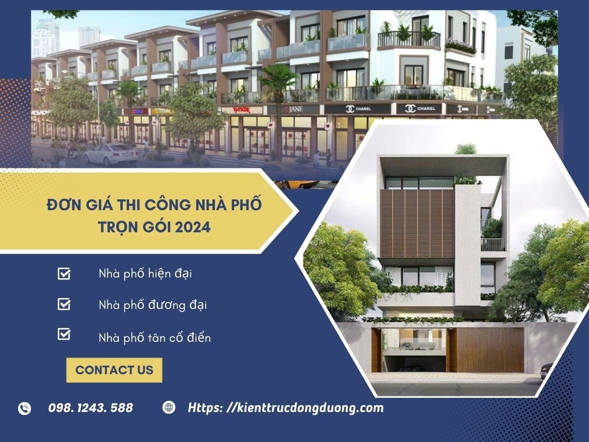 Đơn giá thi công trọn gói nhà phố hiện nay là bao nhiêu 1m2?