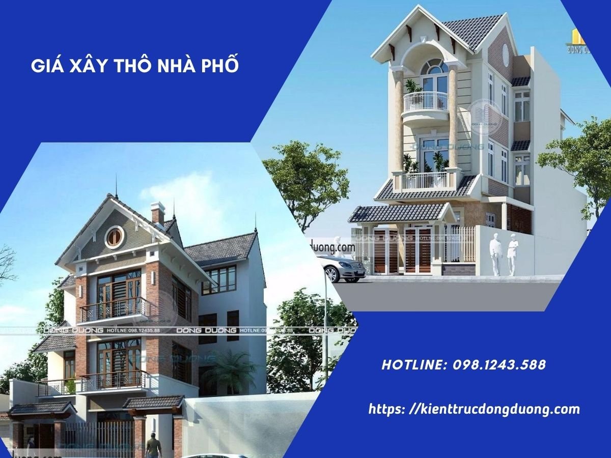 Giá xây thô nhà phố bao nhiêu tiền 1m2 – Chi tiết cách tính dự toán thi công