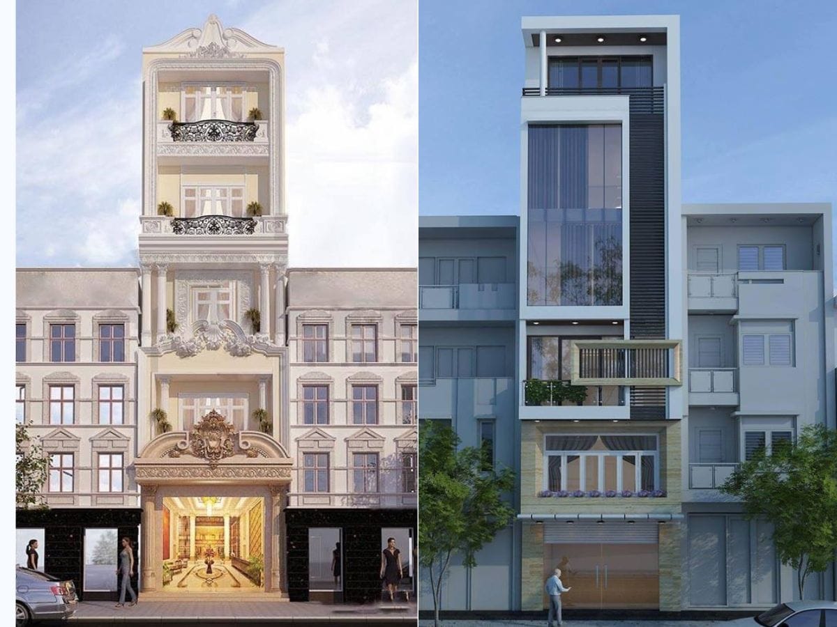 Mẫu nhà phố 5 tầng kinh doanh