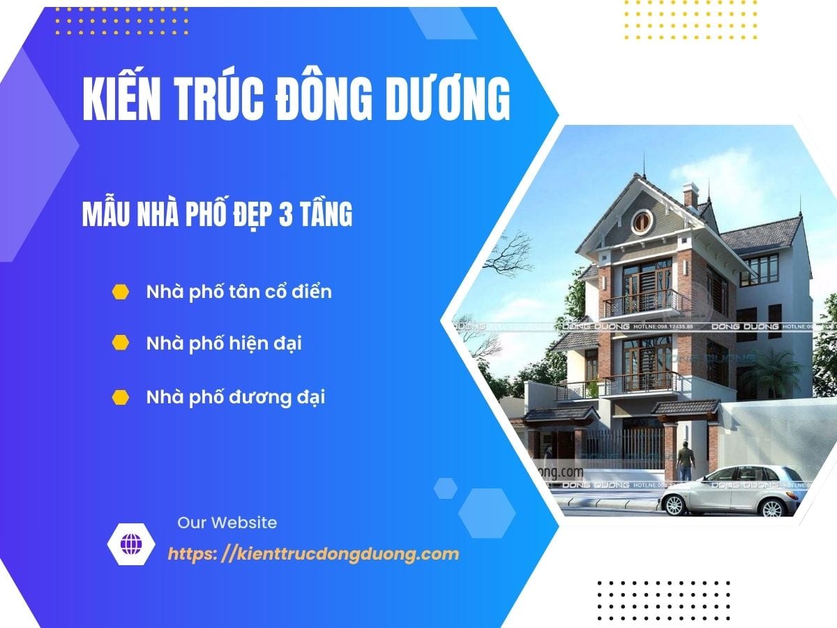 Mẫu nhà phố đẹp 3 tầng - kientrucdongduong.com