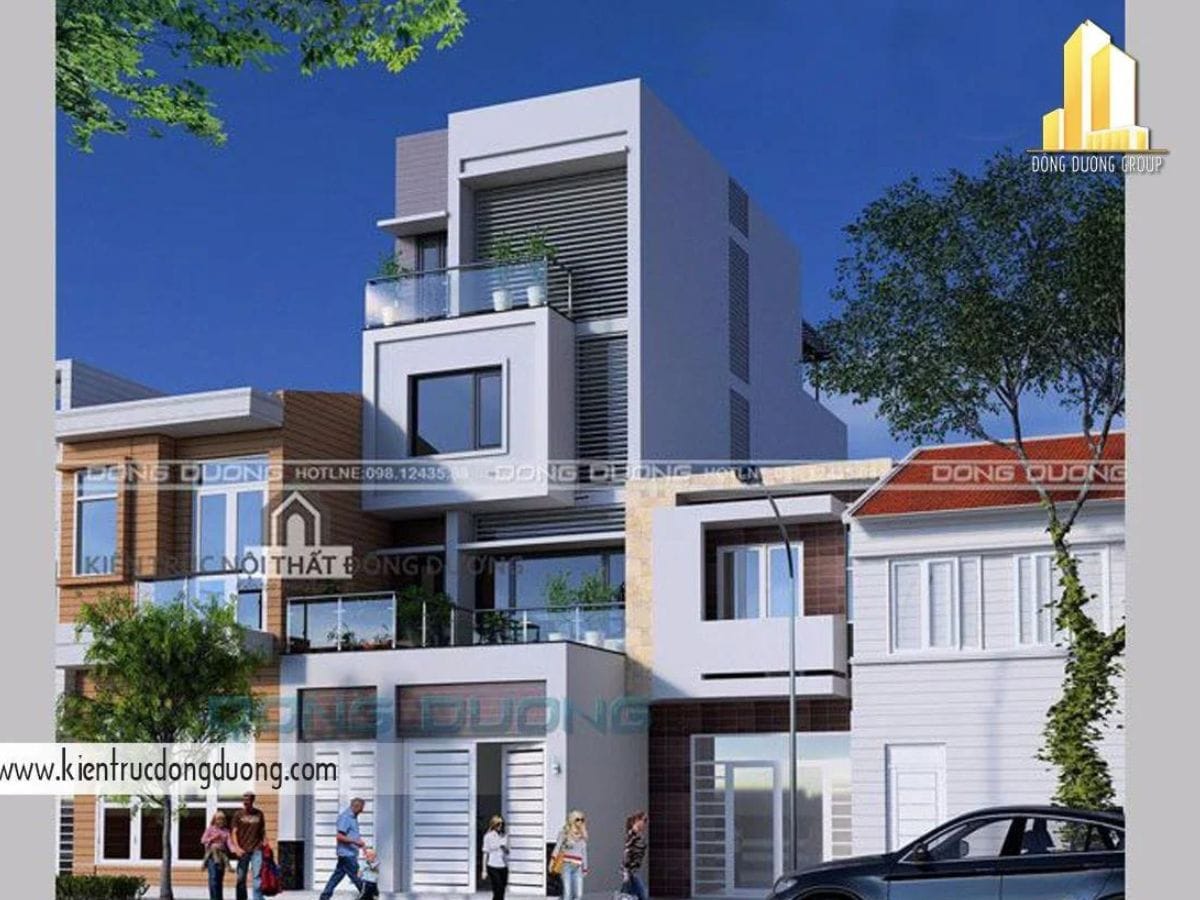 Thiết kế nhà phố mặt tiền 6m - kientrucdongduong.com
