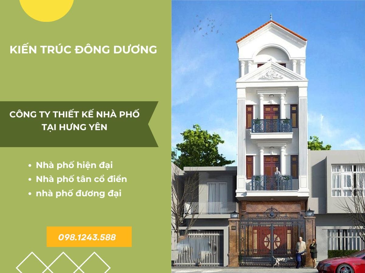 Thiết kế nhà phố tại Hưng Yên