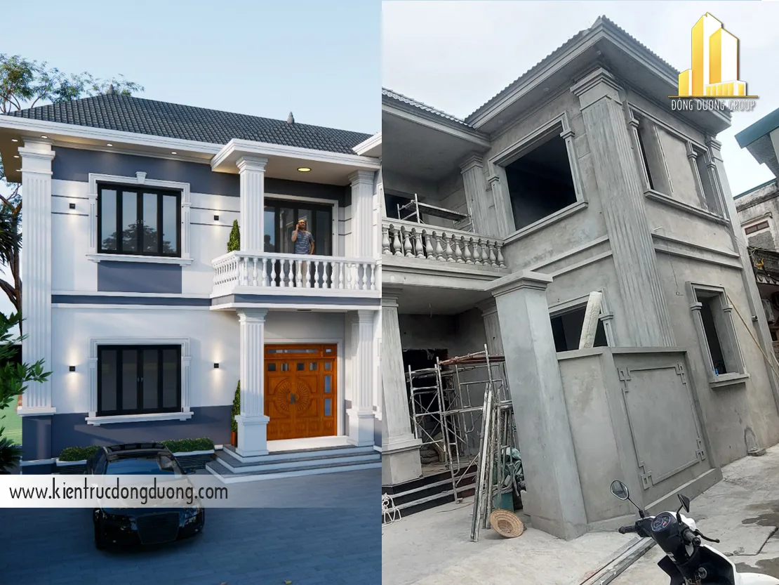 1. Thiết kế thi công nhà vườn mái Nhật chữ L - NV2435