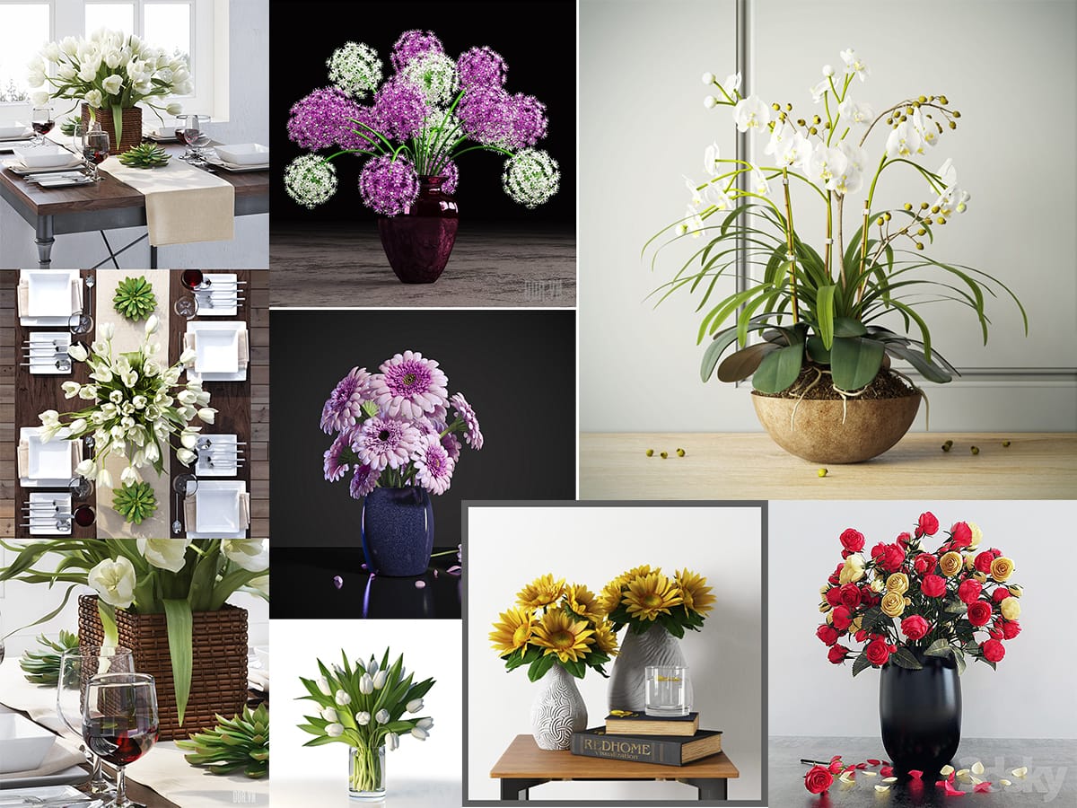 Thư viện 3DS max bình hoa