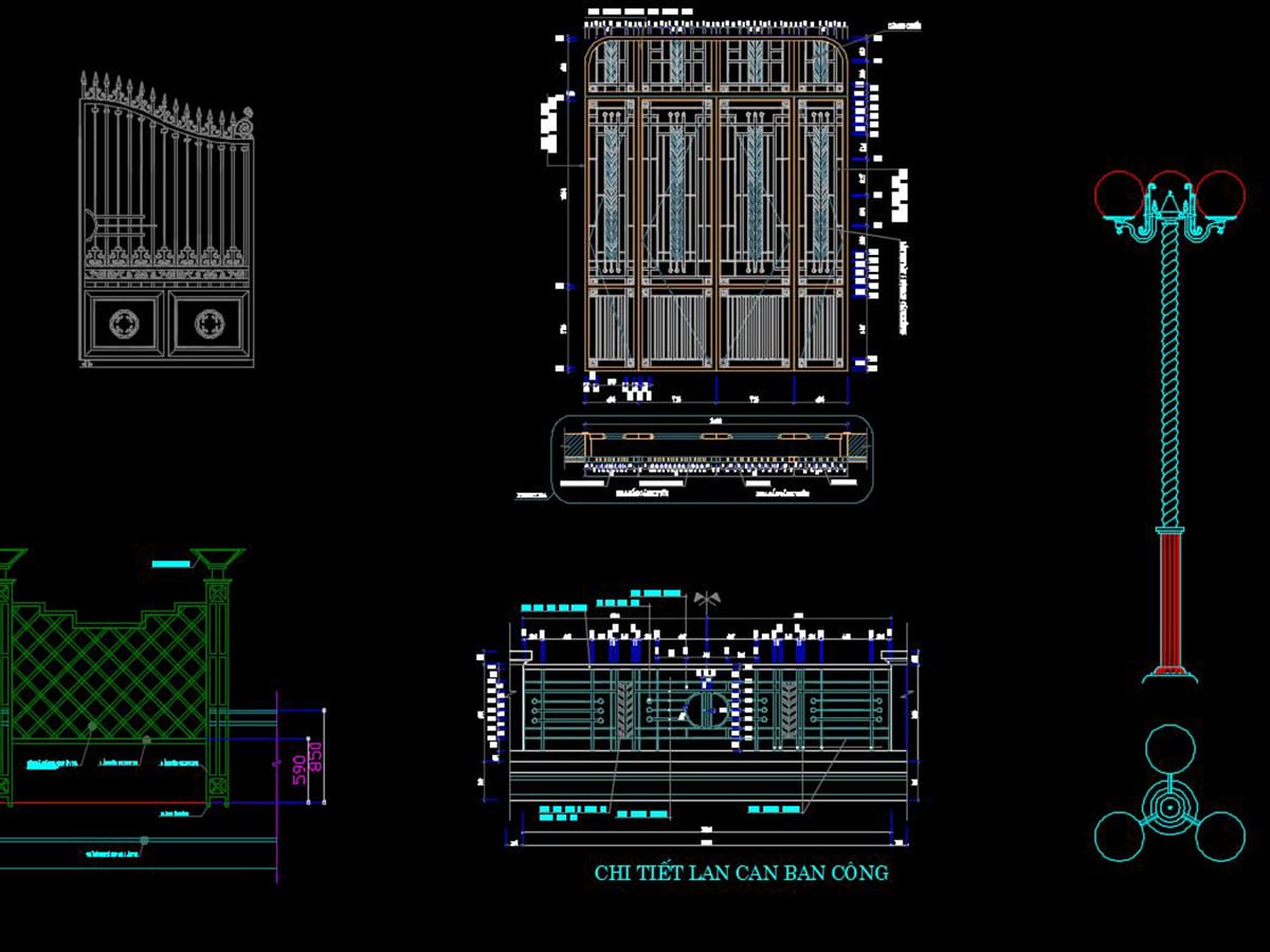 ảnh đại diện thư viện Cad hoa văn, cổng rào