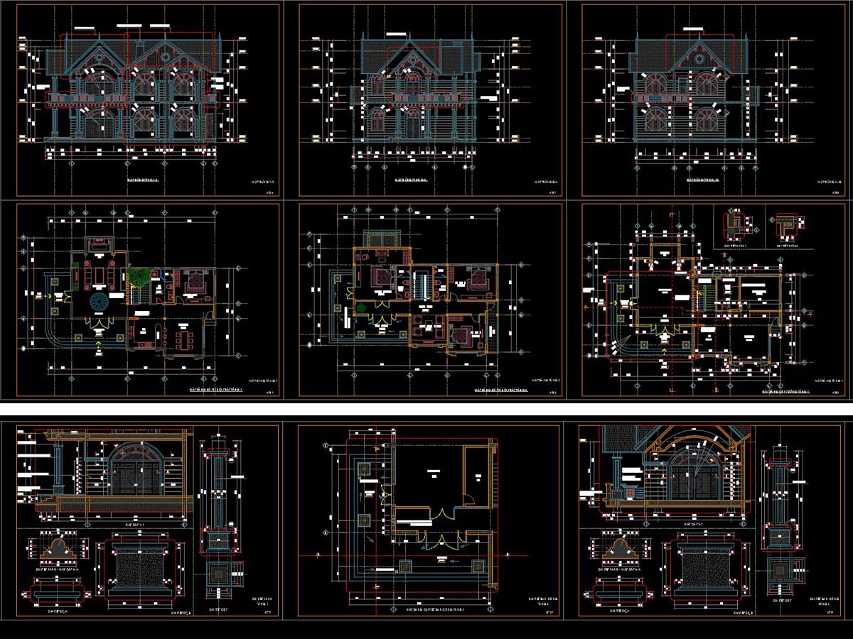 tải bản vẽ autocad biệt thự