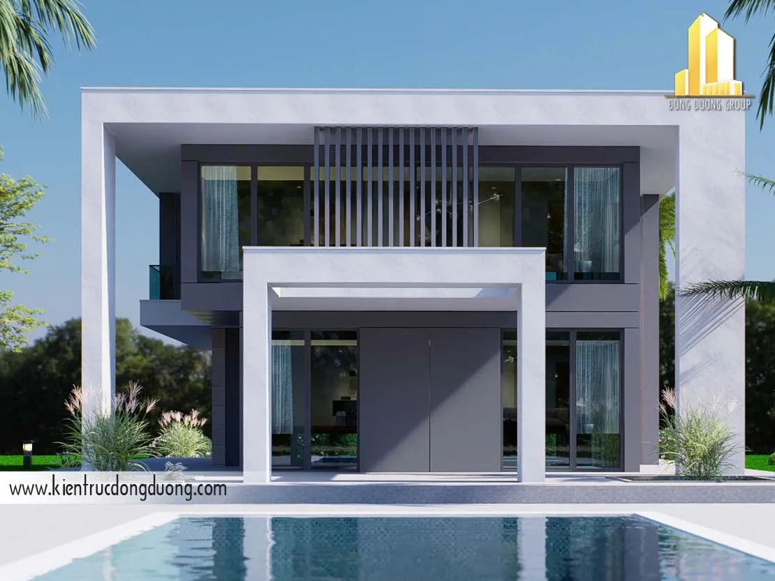 1. Thiết kế biệt thự nghỉ dưỡng 2 tầng