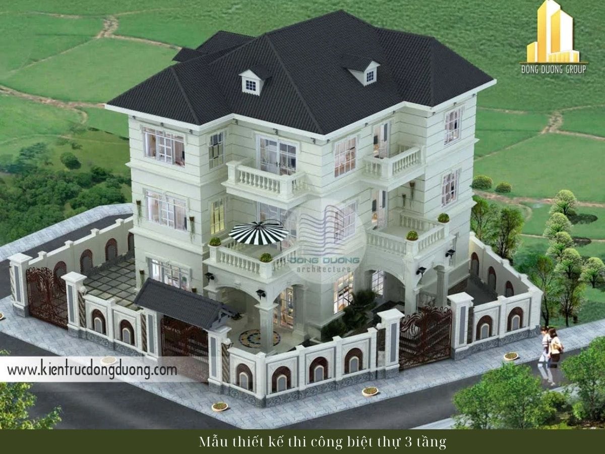 Thi công biệt thự 3 tầng