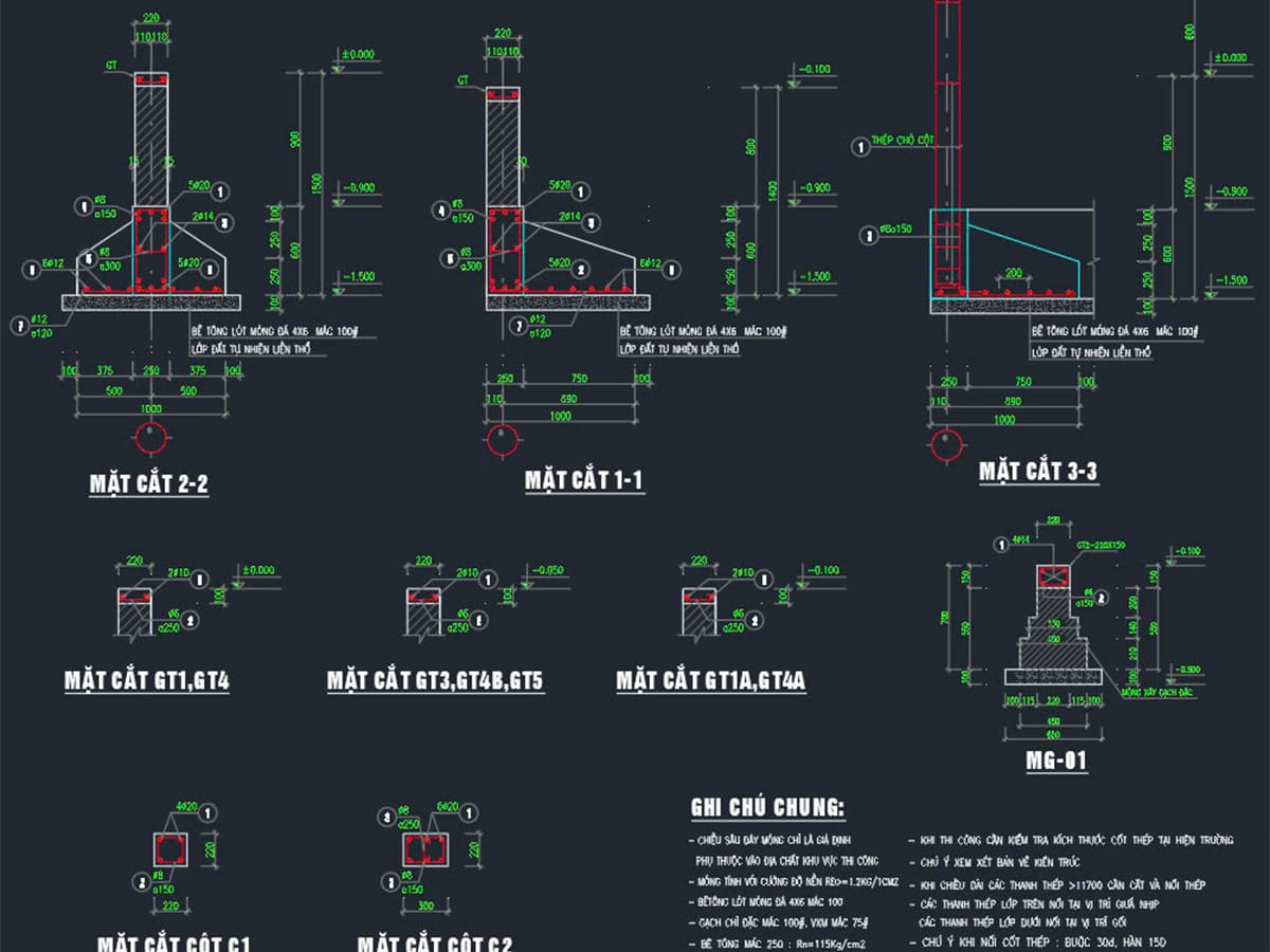 bản vẽ kết cấu nhà phố File cad