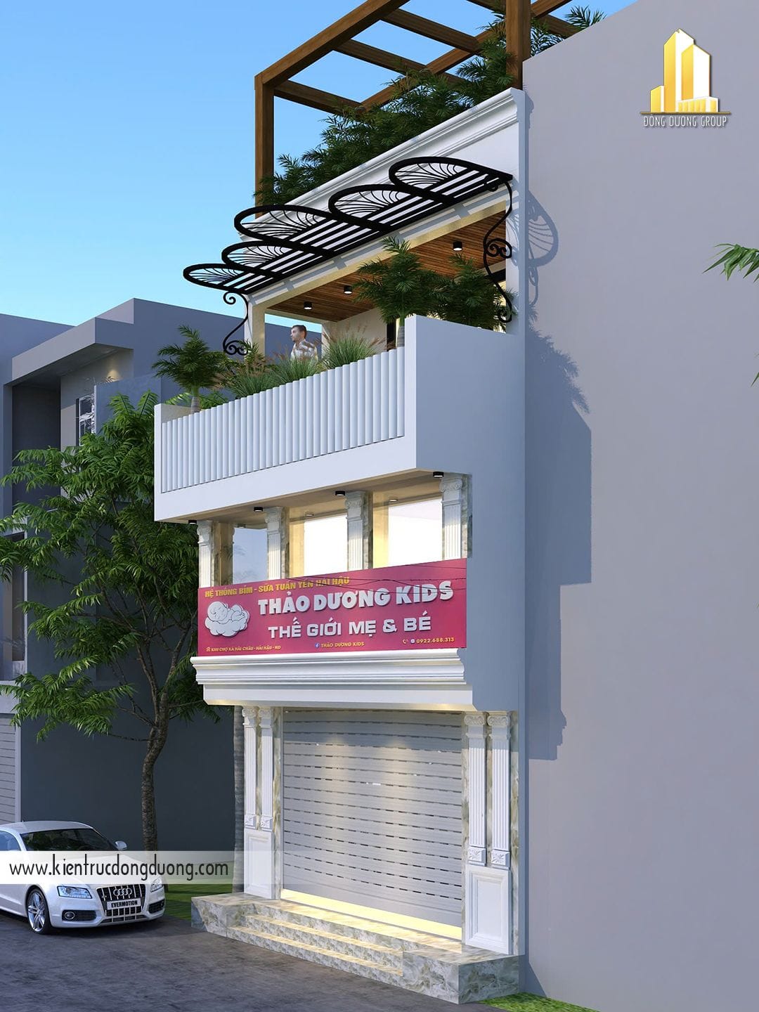 thiết kế nhà phố kinh doanh mặt tiền 6m