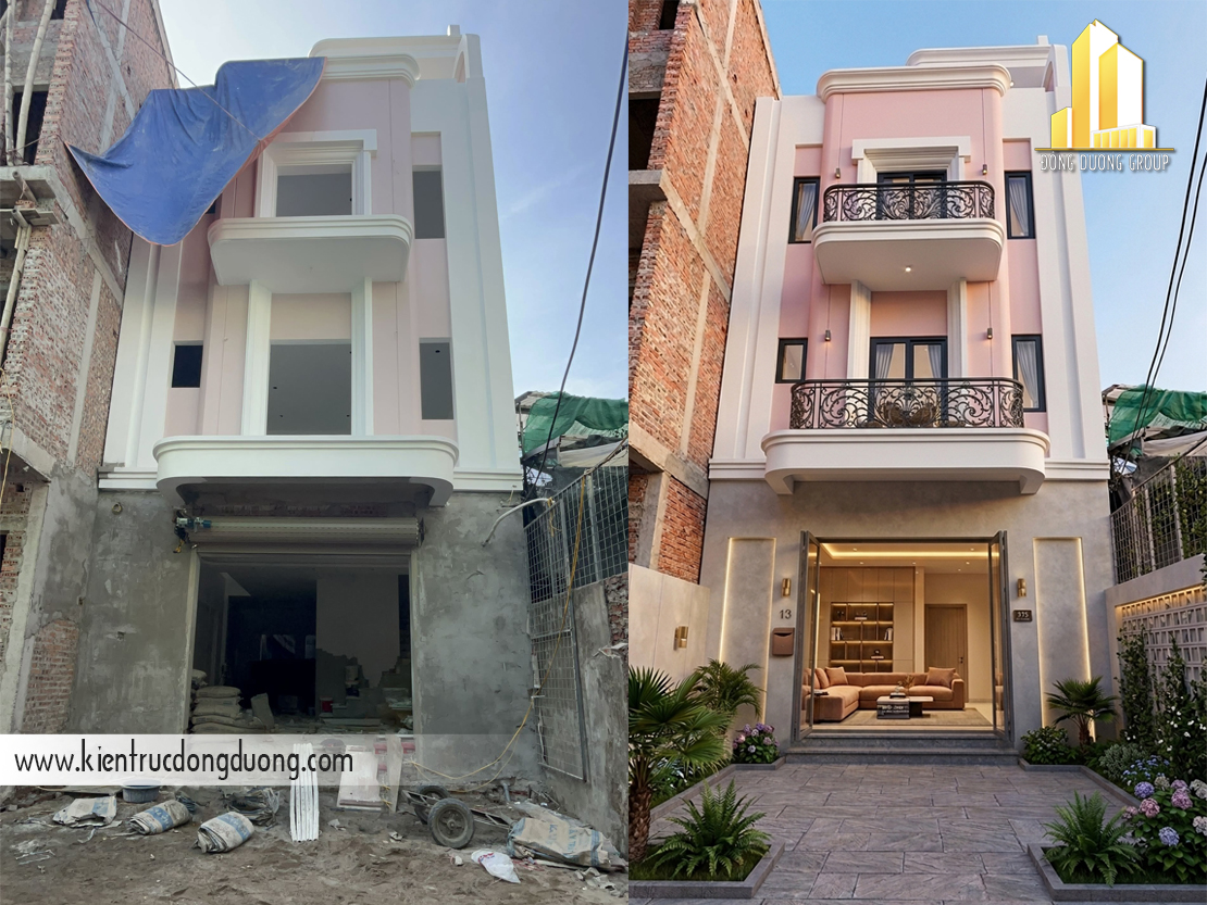 thi công trọn gói nhà phố mặt tiền 6m