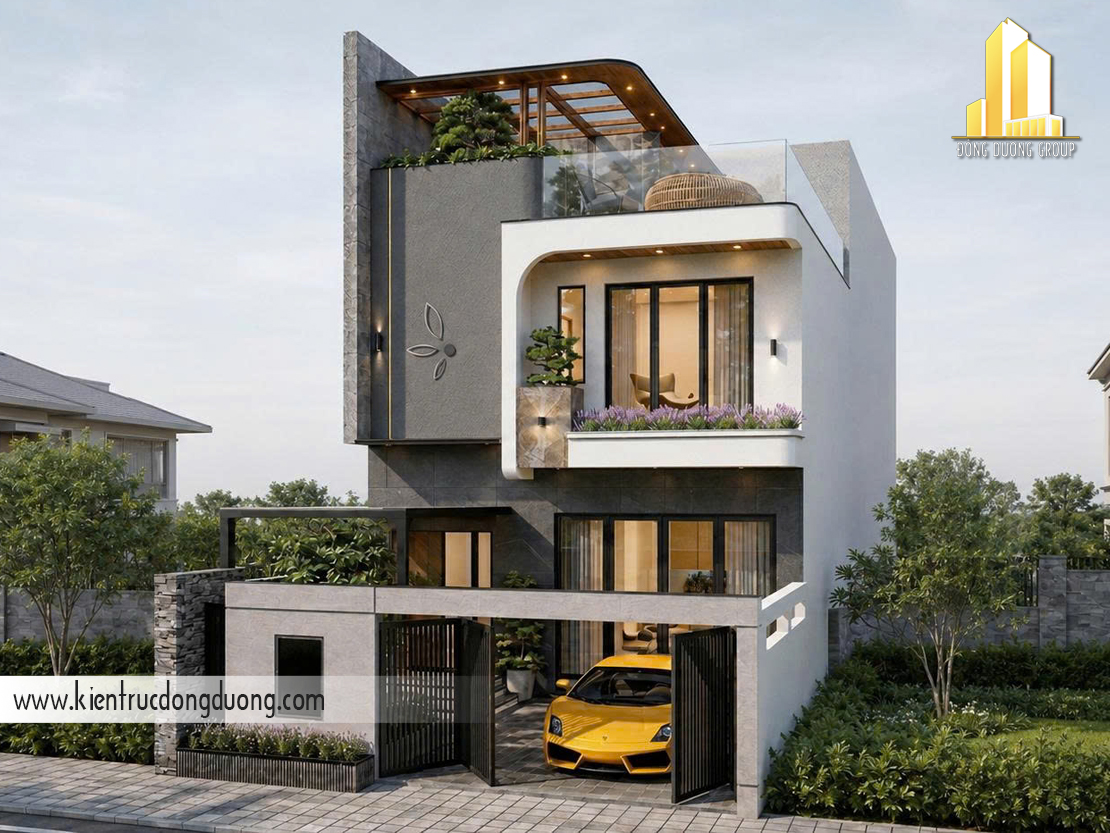 nhà 2 tầng hiện đại mặt tiền 5m