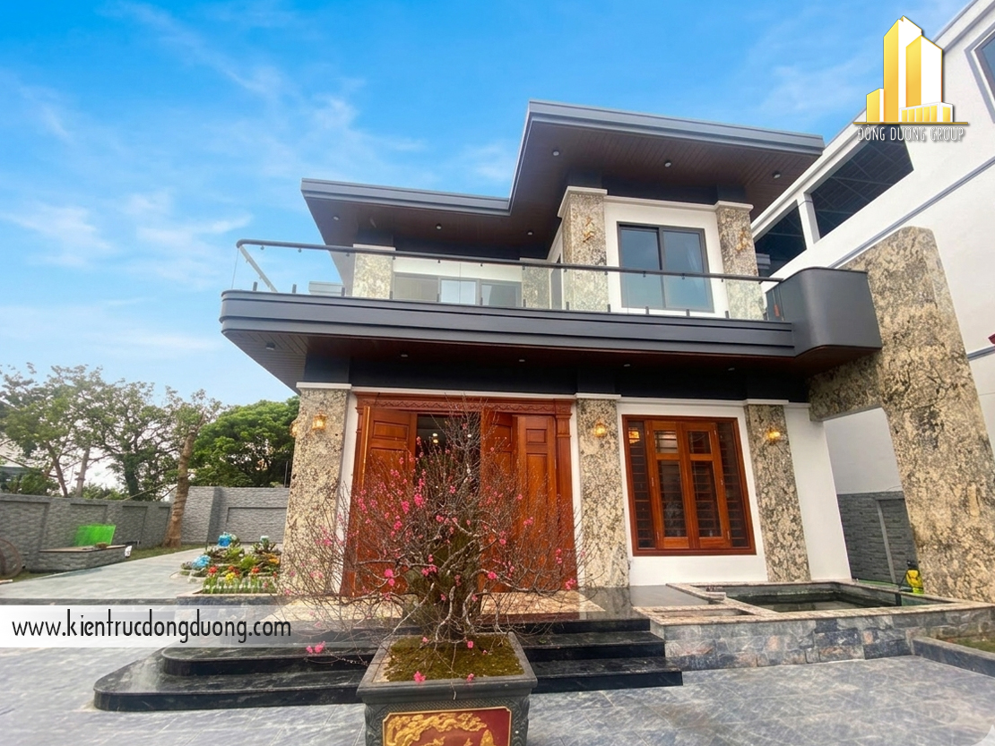 thi công trọn gói biệt thự nhà vườn mái Nhật 2 tầng