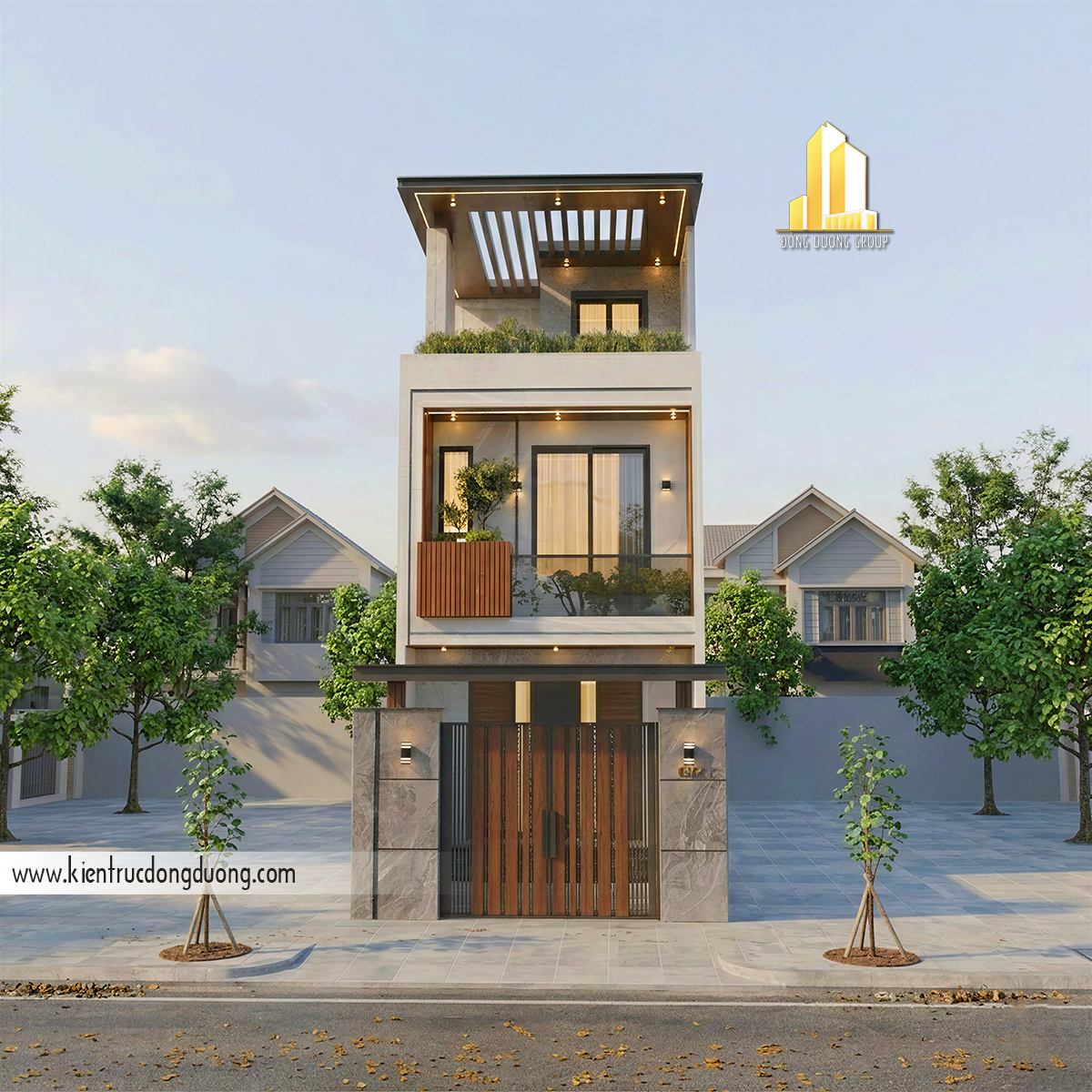 thiết kế nhà phố hiện đại 5m