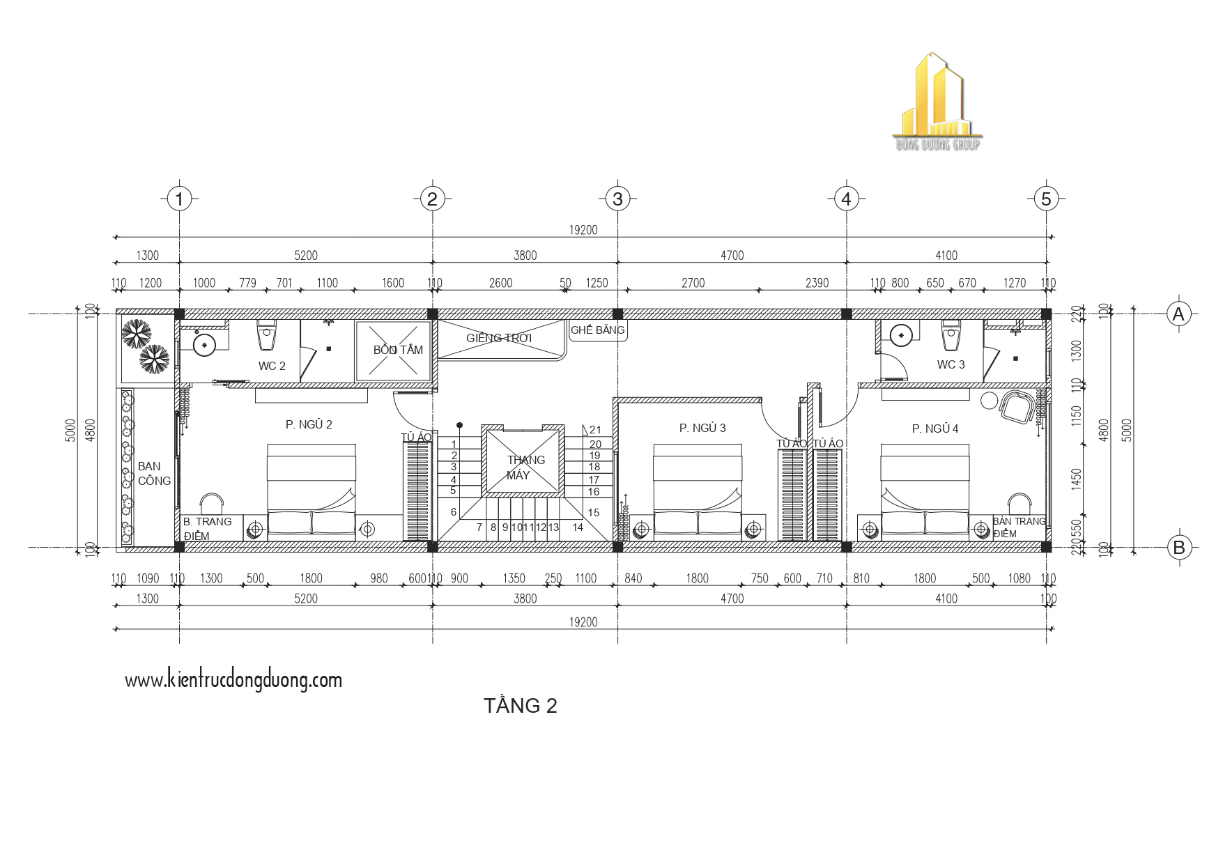 nhà 3 tầng 4 phòng ngủ có thang máy