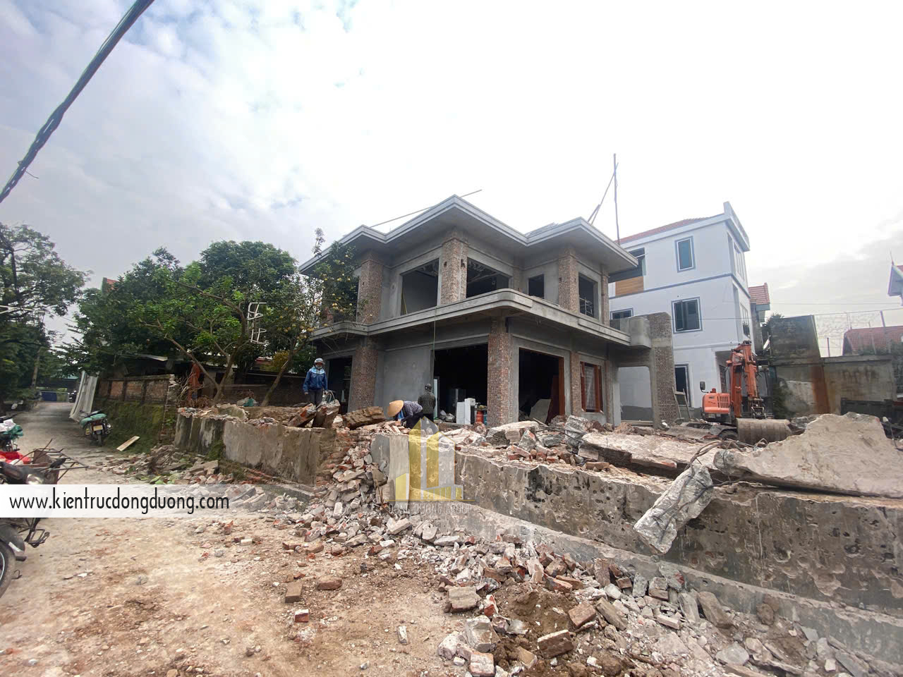 thi công biệt thự 2 tầng