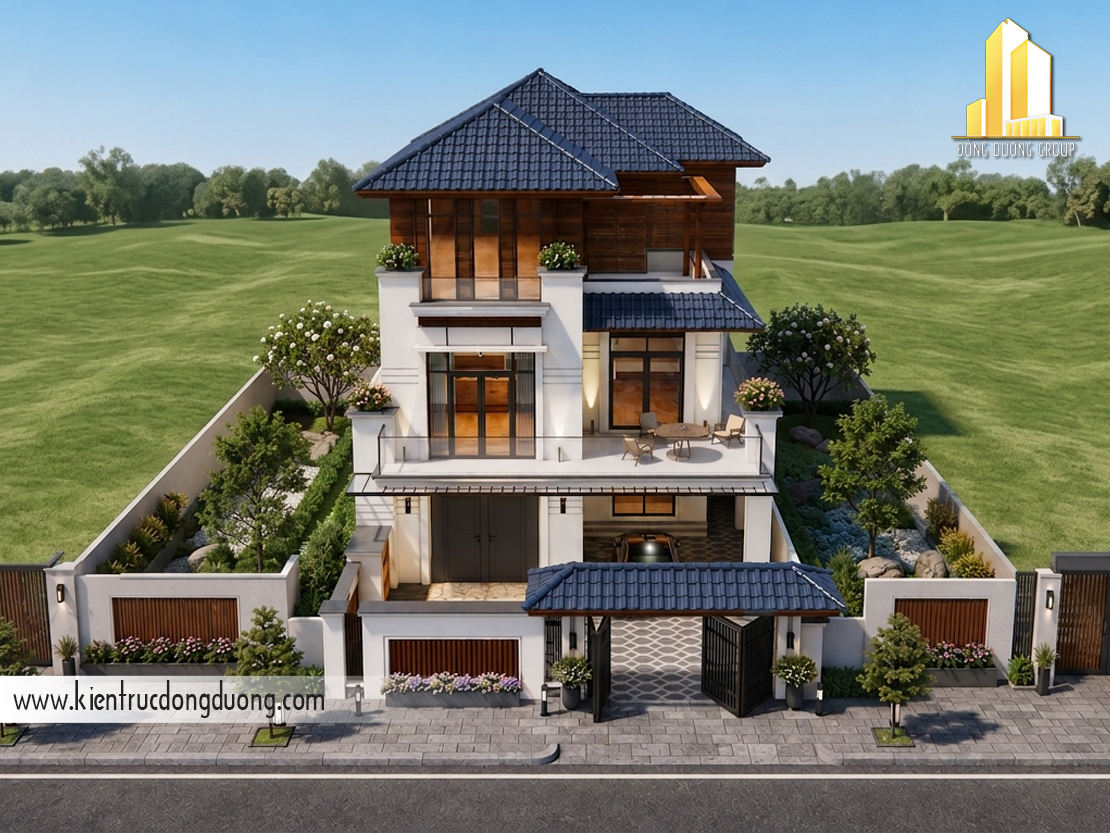 Thiết Kế Biệt Thự Mái Nhật Hiện Đại