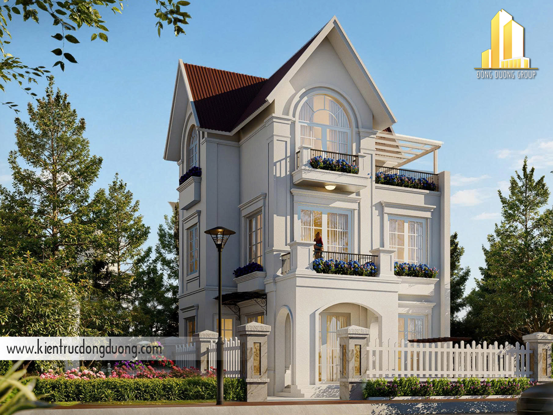 Mẫu Biệt Thự Nhà Vườn Mái Thái 3 Tầng Đẹp 8x14m
