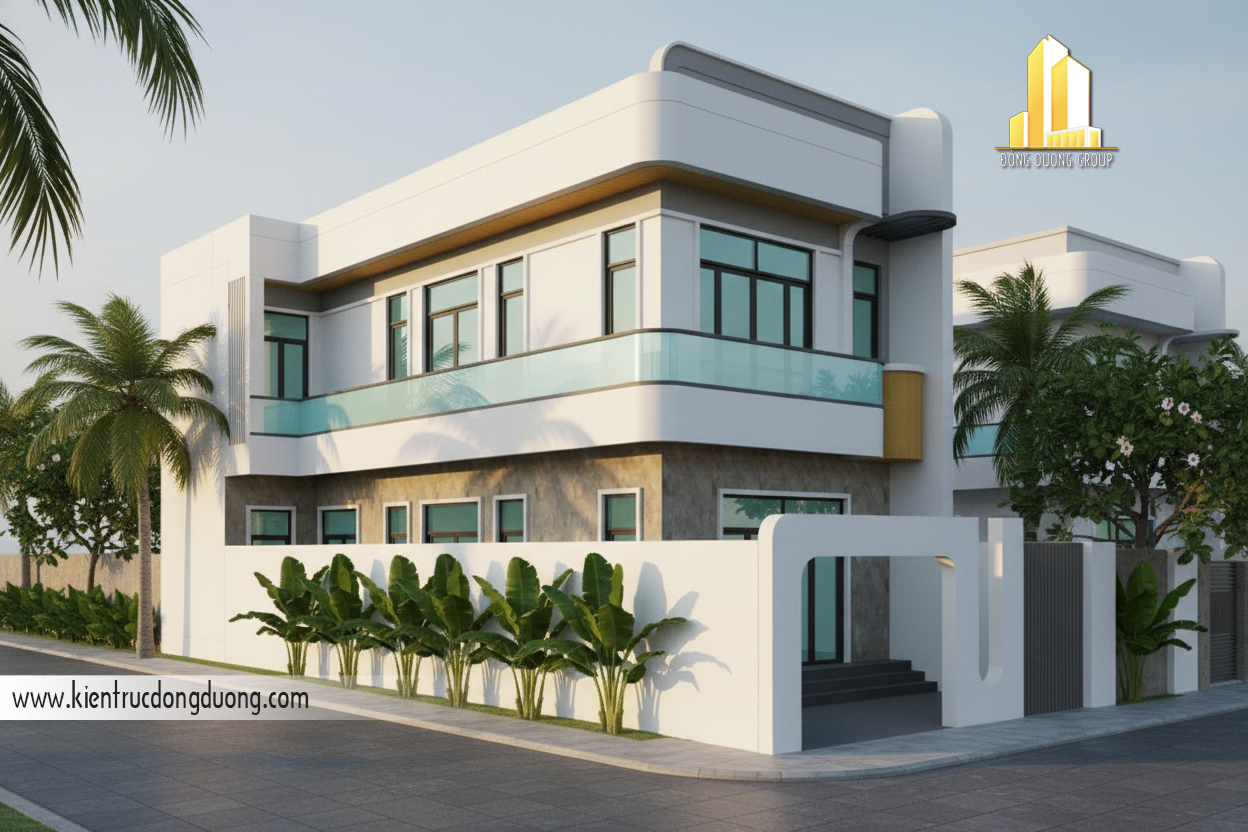 mẫu nhà 2 tầng 4 phòng ngủ mặt tiền 5m