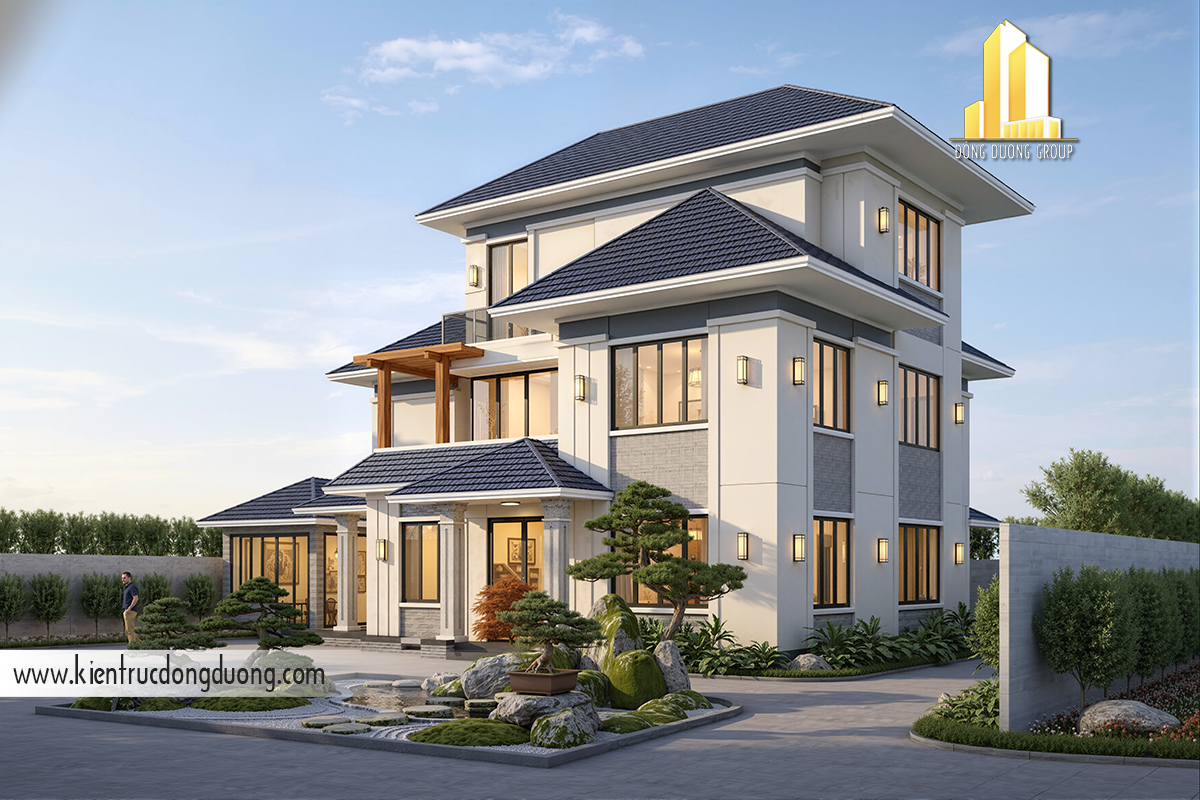 mẫu biệt thự mái Nhật đẹp