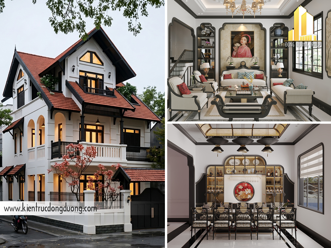 Thiết kế Biệt Thự Indochine 3 Tầng – Không Gian Sống Đậm Chất Đông Dương – BT2629 Thiết kế Biệt Thự Indochine 3 Tầng – Không Gian Sống Đậm Chất Đông Dương – BT2629
