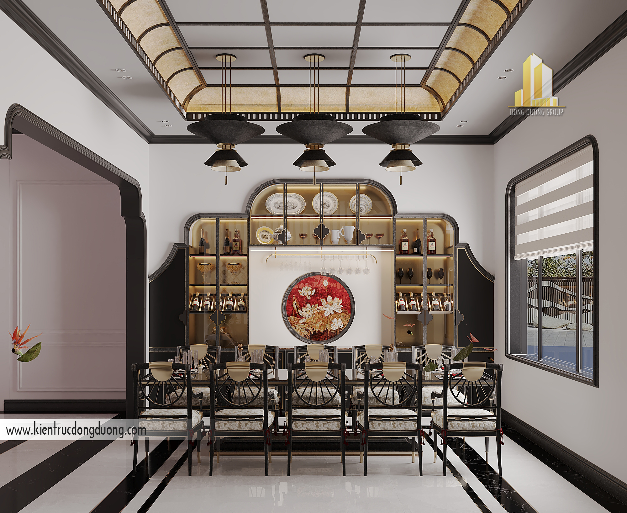 nội thất phòng ăn phong cách indochine